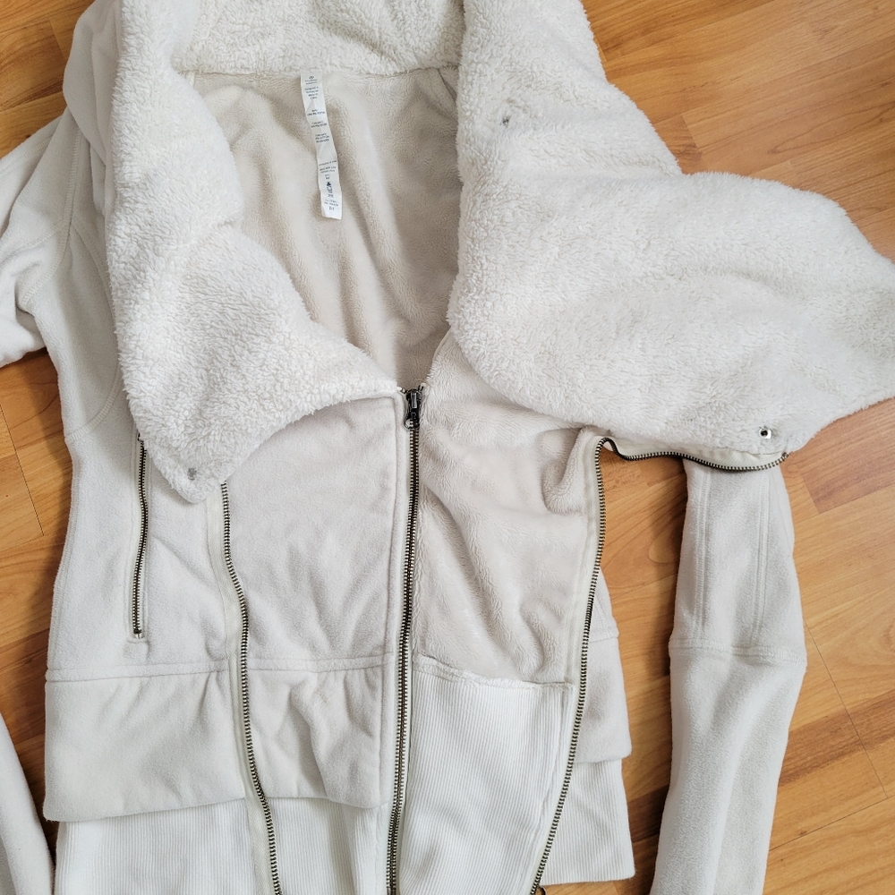 Lululemon Off The Mat Jacket 4 Double Zipper Sherpa - Picture 12 of 14